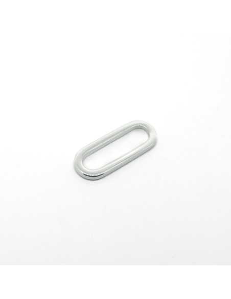 Intercalaire ovale pour des bracelets homme et femme argenté
