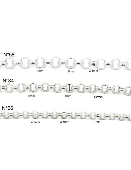 Chaine plaqué argent, maille ronde