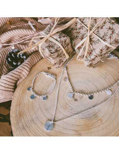 Collier double argent avec pastille