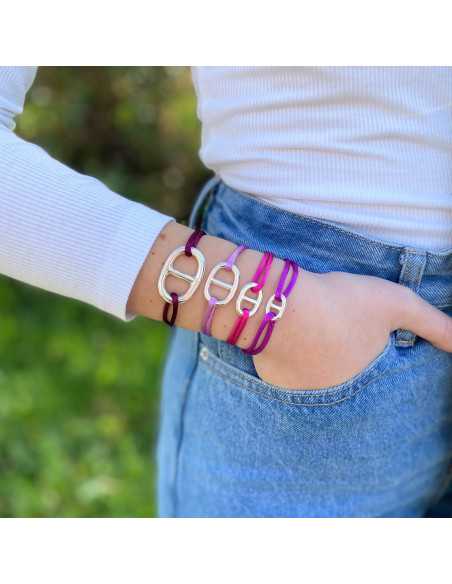 Bracelets en cordon satiné avec maille marine