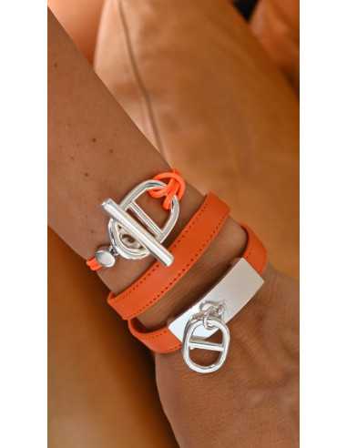 Passant long avec support breloque pour cuir 10 mm | Hobbyjoux grossiste plaqué argent