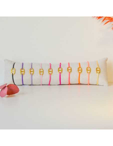 Bracelets maille marine doré 0.25 microns couleur printemps