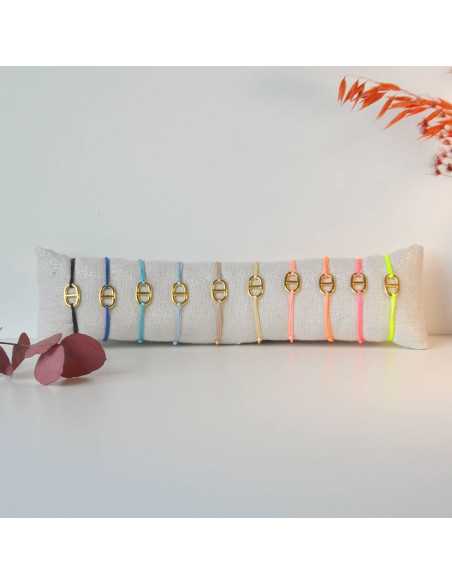 Bracelets mailles marine dorée 0.25 microns couleur d'été