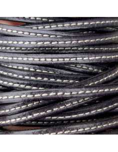 Cuir plat couture orange 5mm 2