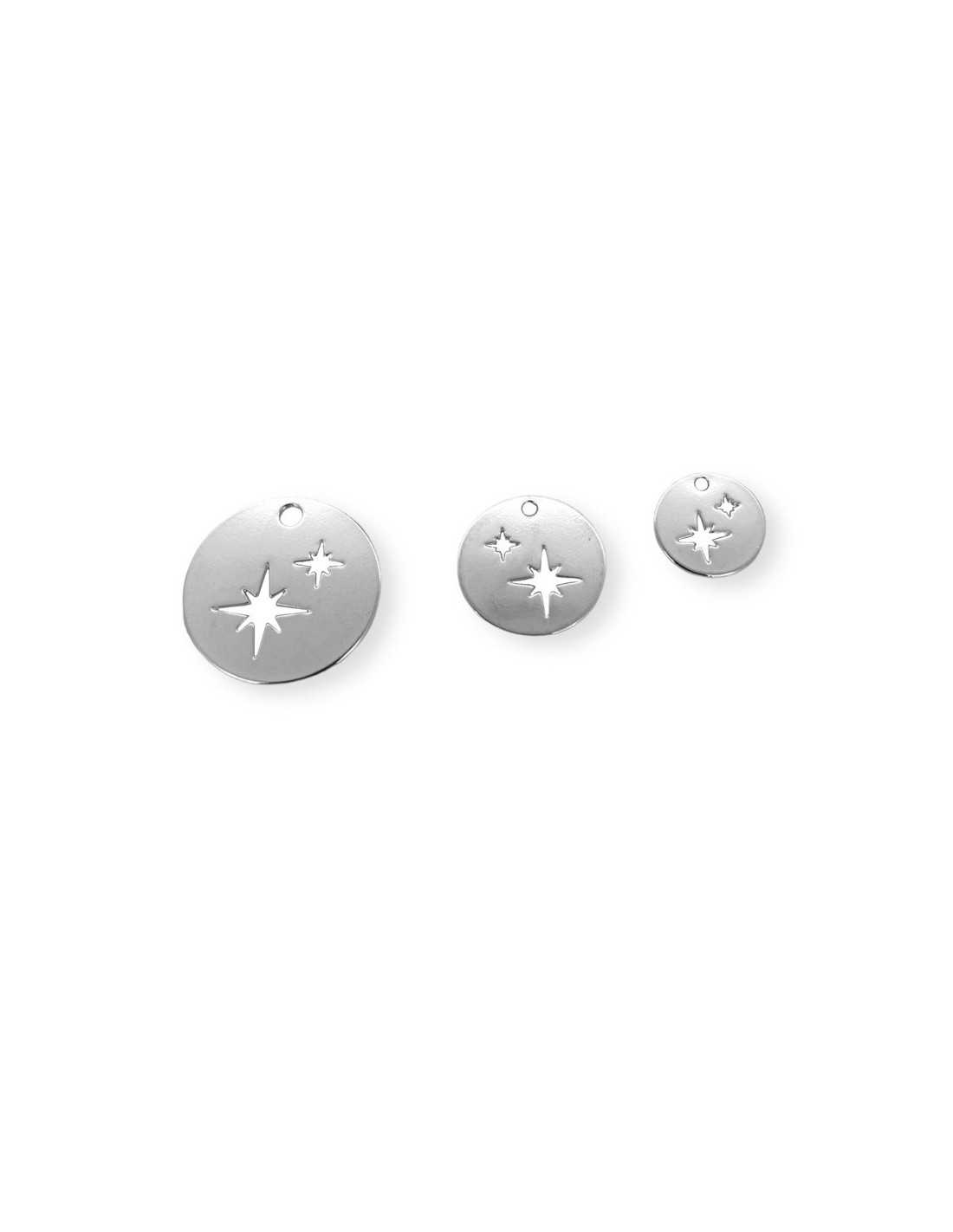 20 Pendentifs Ronds En Acier Inoxydable Doré - Pour Créer Bijoux DIY Bracelets Et Colliers - 5