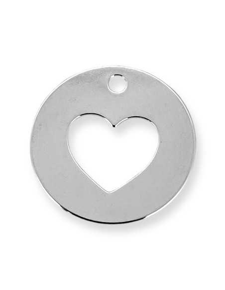 Pendentif médaille cœur ajouré L