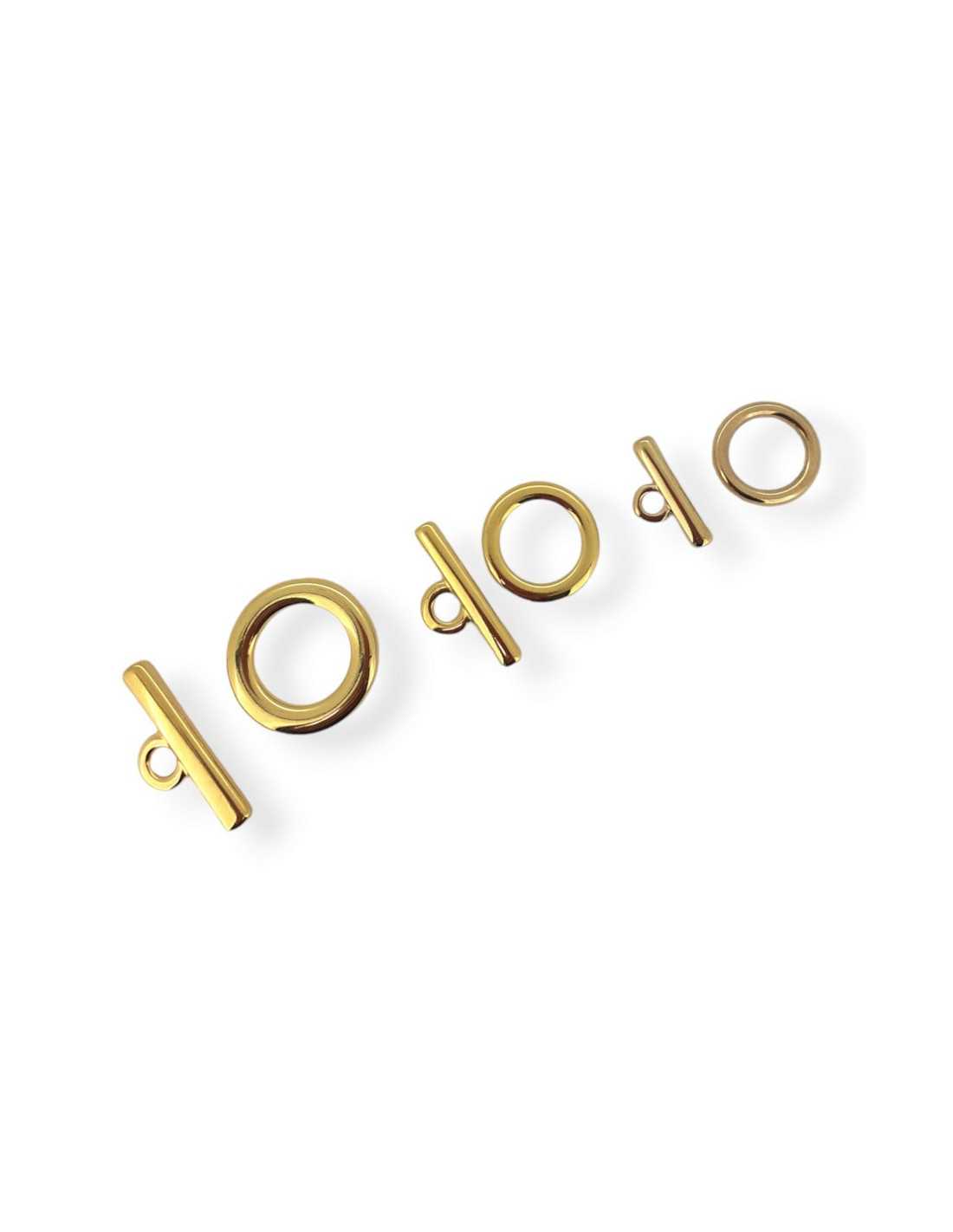 5 Sets De Fermoirs Toggle En Laiton Doré - Taille 14x11 Mm - Lot Pour Bijoux DIY