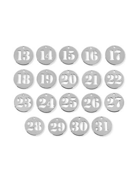 Pendentif médaille chiffre 13 à 31