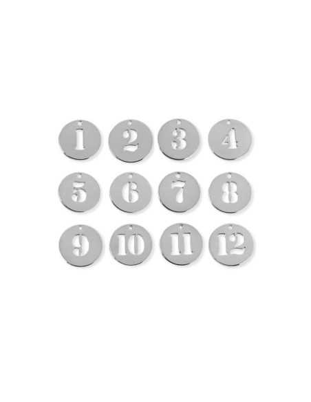 Pendentif médaille chiffre de 1 à 12