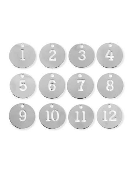 Pendentif médaille ajourée chiffre 1 à 12