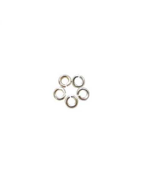 Anneau rond ouvert plaqué argent 4 mm section 1,10 mm Anneau rond ouvert plaqué argent 4 mm section 1,10 mm