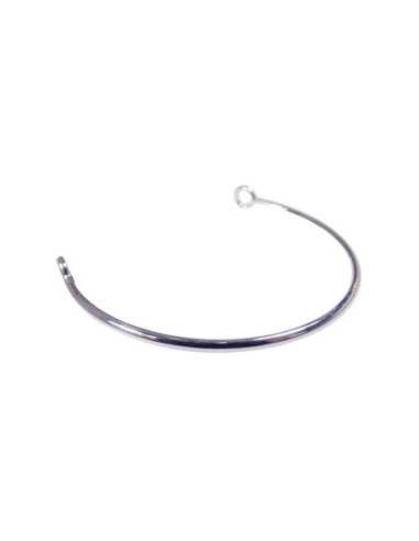 Jonc ouvert avec anneau accrochage plaque argent