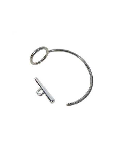 Bracelet demi jonc plaqué argent rond et barre T