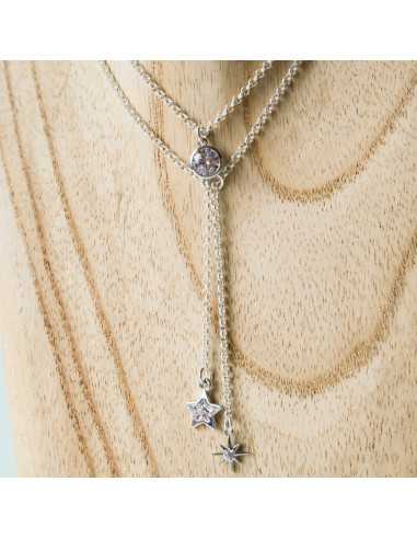 Collier Marilyn, strass et pendants