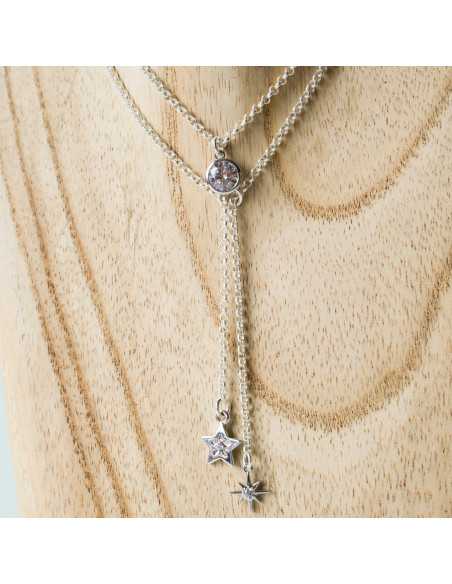Collier Marilyn, strass et pendants