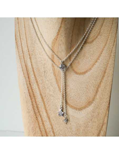Collier Marilyn, strass et pendants