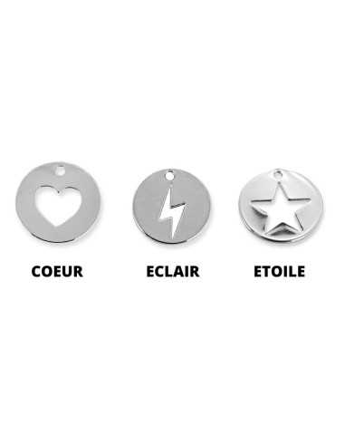 Bracelet cuir souple piqué double tour et médaille ajourée