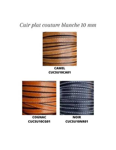 Cuir plat couture 10 mm