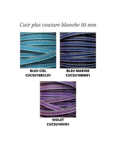 Cuir plat couture 10 mm