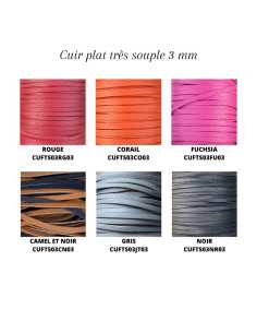 Cuir très souple plat 3mm 2