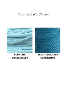 Cuir tressé plat taupe 3mm 2