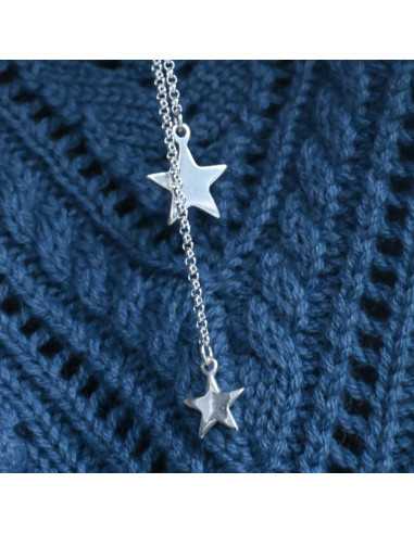 Collier coulissant breloque maille marine et étoile