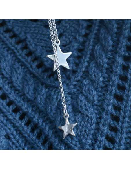 Collier coulissant breloque maille marine et étoile