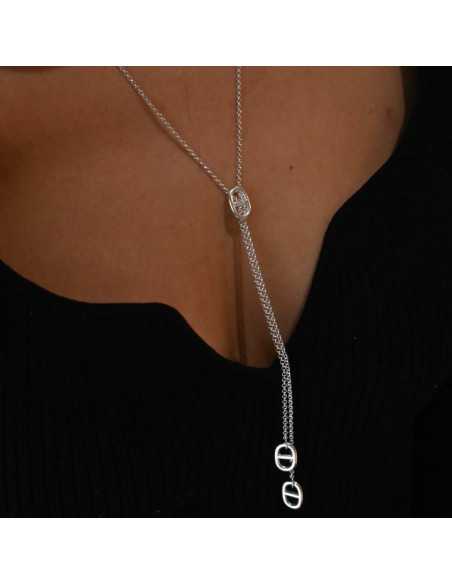 Collier mini maille coulissant