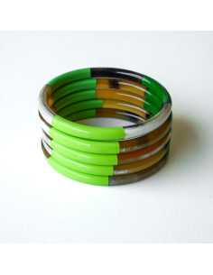 Jonc en corne de buffle 3 couleurs de laque et naturelle