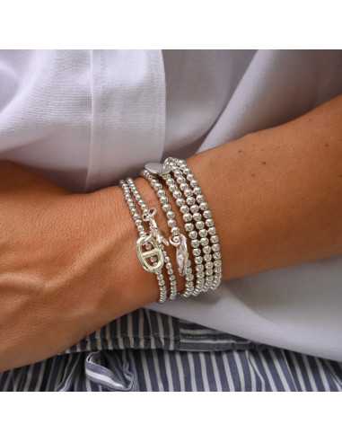 Perles rondes en plaqué argent 5 microns