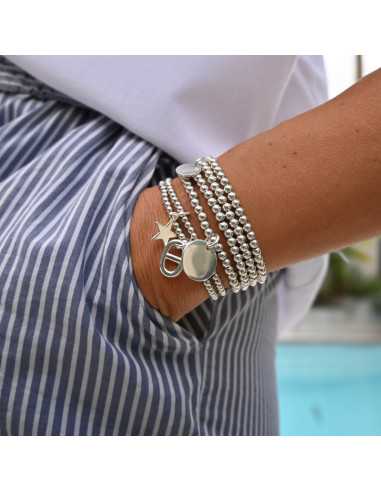 Perles rondes en plaqué argent 5 microns