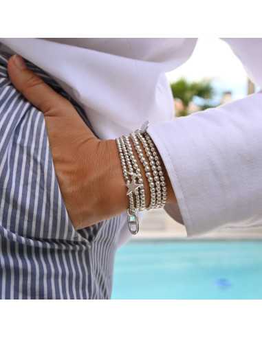 Perles rondes en plaqué argent 5 microns