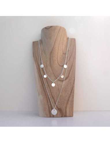 Pendentif médaille lisse plate exemple de montage