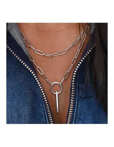 Pendentif barre carrée avec anneau d'accroche exemple de montage