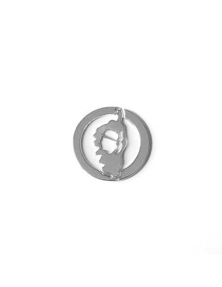 Intercalaire symbole Corse, 20 mm, plaqué argent 10 microns, par 3