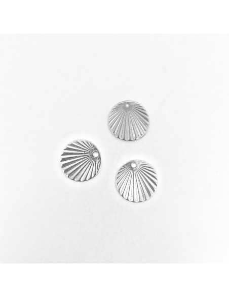 pendentif rond diamètre 15mm plaqué argent 10