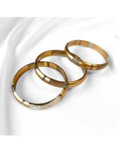 Jonc en corne de buffle rayé, section large 10 mm | Hobbyjoux 2