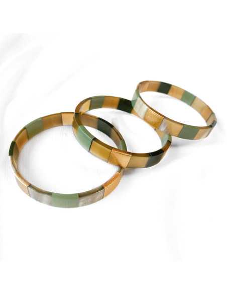 Jonc en corne de buffle rayé, section large 10 mm | Hobbyjoux