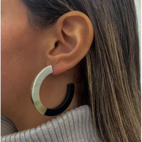 Boucles d'oreilles créoles corne de buffle : Nouveautés chez Hobbyjoux