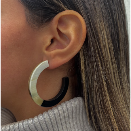 Boucles d'oreilles créoles corne de buffle : Nouveautés chez Hobbyjoux