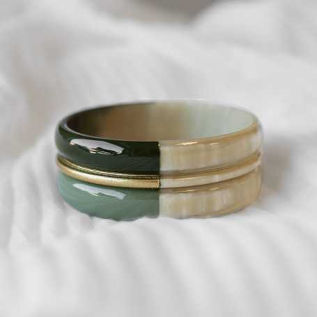 Jonc en corne de buffle – 27 mm – Finition 3 couleurs