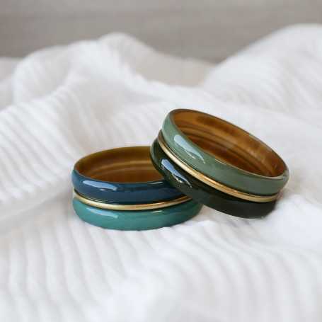 Jonc en corne de buffle – 27 mm – Finition 3 couleurs