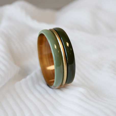 Jonc en corne de buffle – 27 mm – Finition 3 couleurs