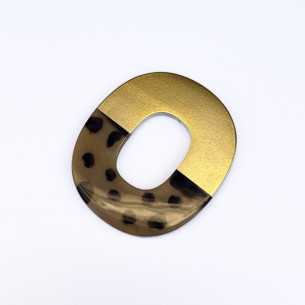 Pendentif ovale léopard et doré, vendu à la pièce, parfait pour monter en sautoir 2